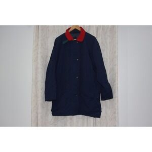 Vintage 90s Eddie Bauer Mens XL Lined‎ Color Block Full Zip Parka Jacket Blue